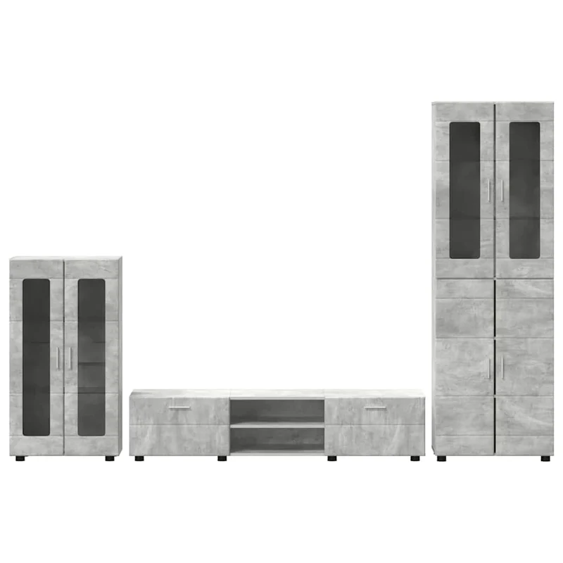 TV Cabinet Set FLORIN 3 pcs Concrete Grey Engineered Wood