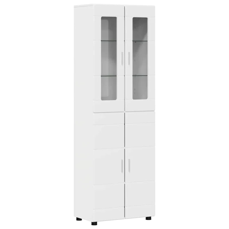 TV Cabinet Set FLORIN 3 pcs High Gloss White Engineered Wood