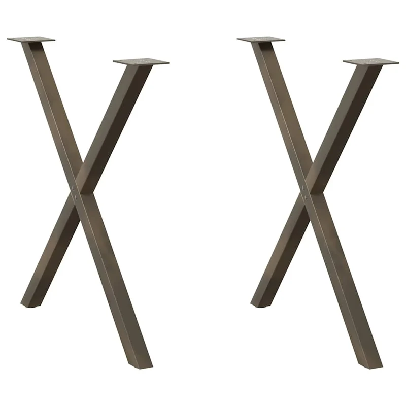 Dining Table Legs X-Shaped 2 pcs Natural Steel 70x(72-73) cm
