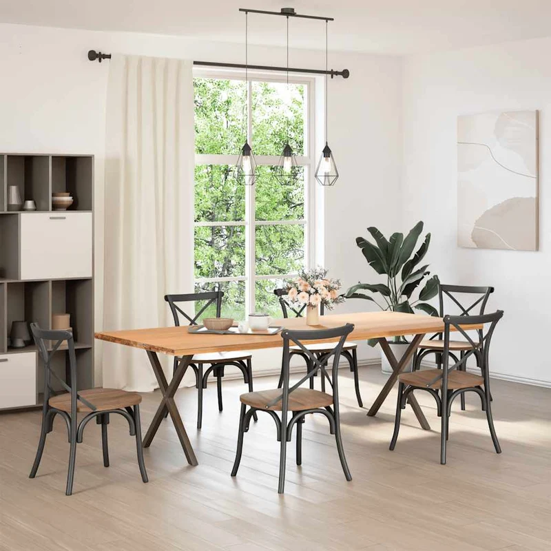Dining Table Legs X-Shaped 2 pcs Natural Steel 70x(72-73) cm