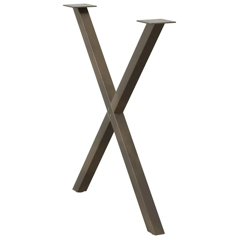 Dining Table Legs X-Shaped 2 pcs Natural Steel 70x(72-73) cm