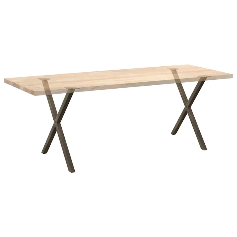 Dining Table Legs X-Shaped 2 pcs Natural Steel 70x(72-73) cm