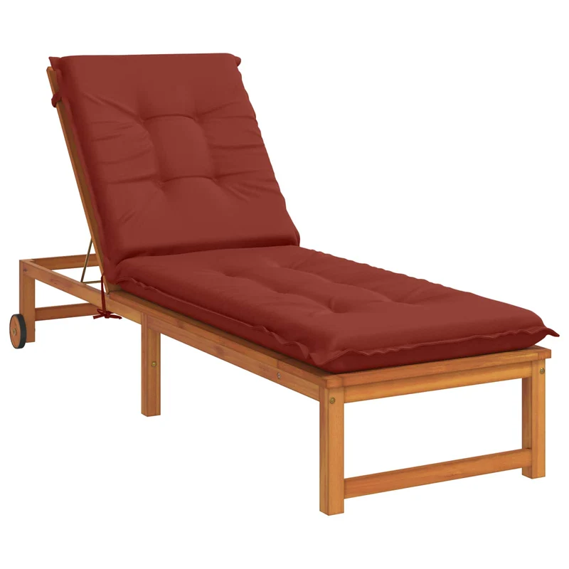 Sunlounger Cushion GEMERT 100% Polyester Red 190 x 60 x 9 cm