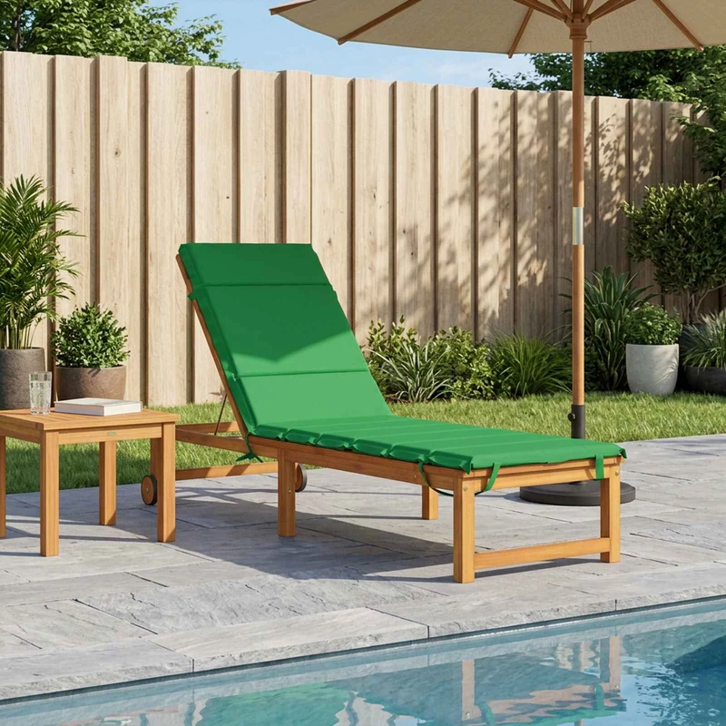 Sunlounger Cushion GEMERT 100% Polyester Green 200 x 60 x 3 cm