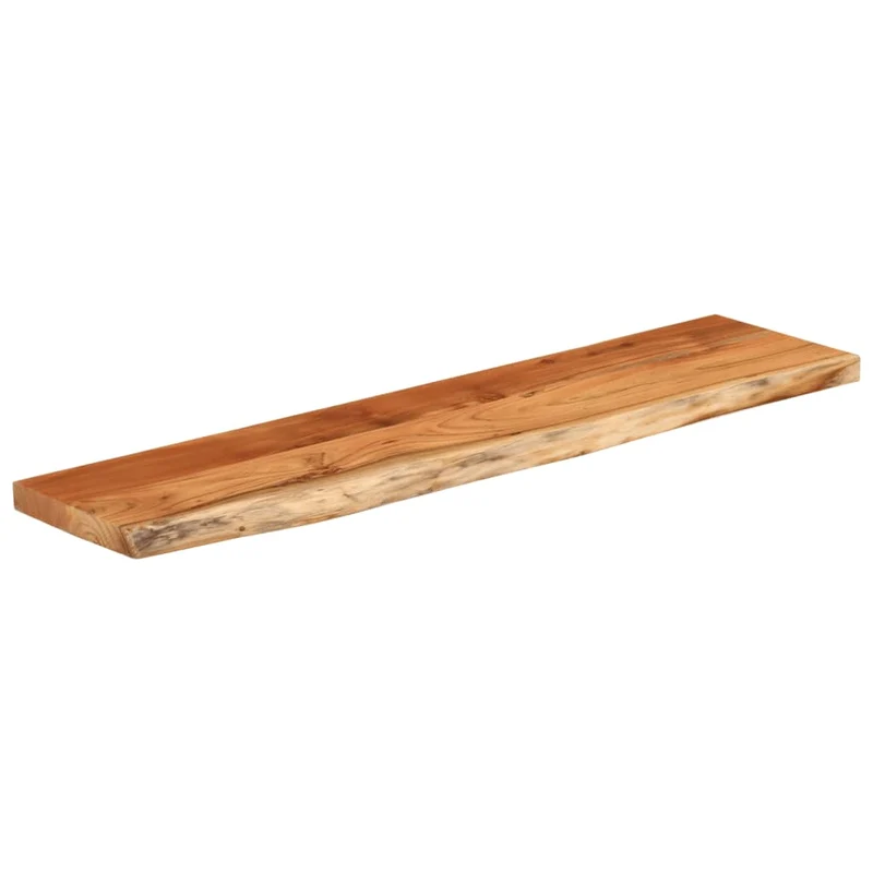 Wall Shelf 120x30x2.5cm Rectangular Solid Wood Acacia Live Edge