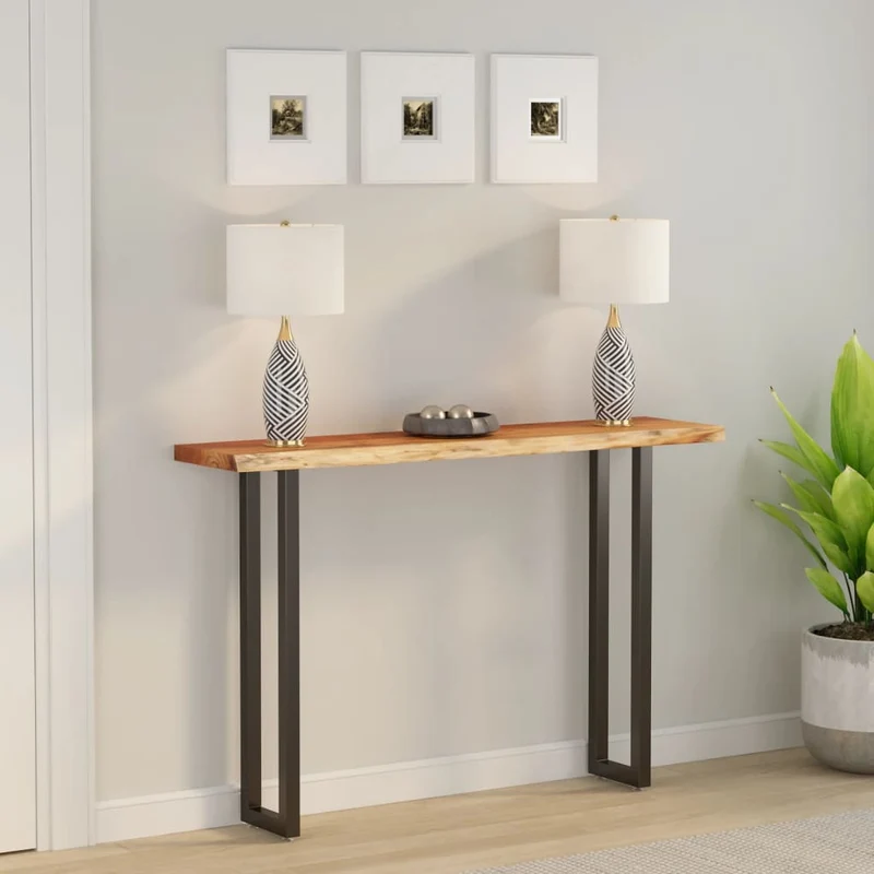 Table Top 140x30x2,5 cm Rectangular Solid Wood Acacia Live Edge