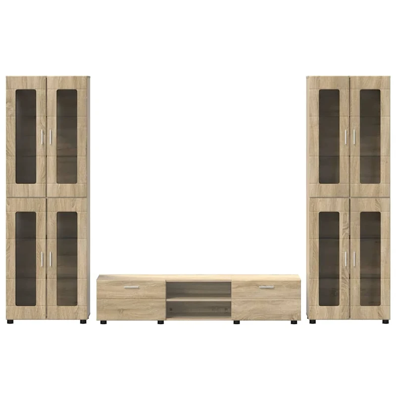 TV Cabinet Set FLORIN 3 pcs Sonoma Oak Engineered Wood