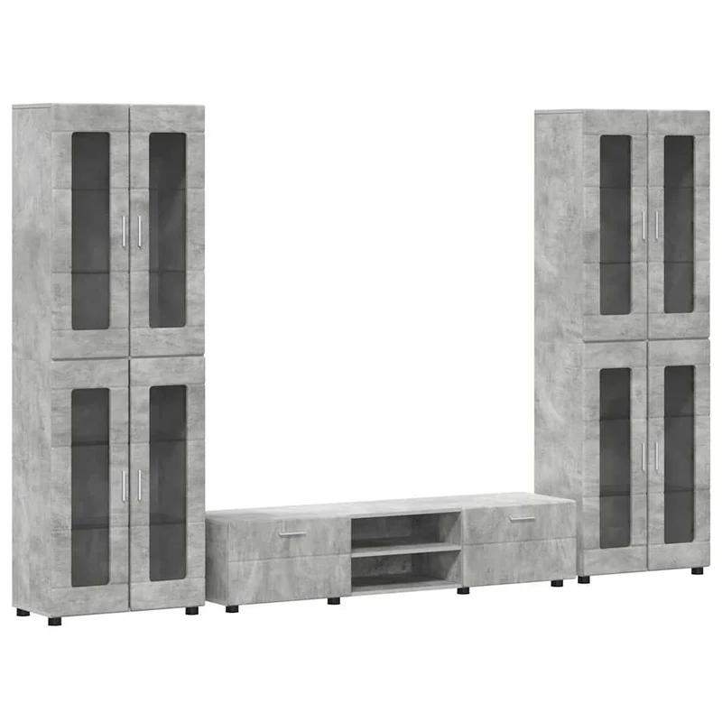 TV Cabinet Set FLORIN 3 pcs Concrete Grey Engineered Wood
