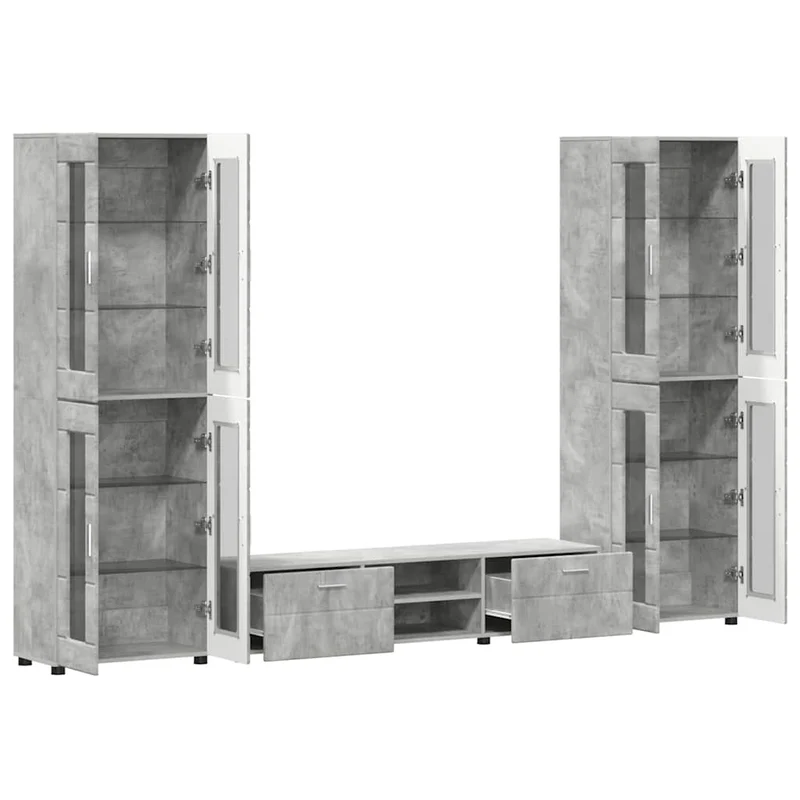 TV Cabinet Set FLORIN 3 pcs Concrete Grey Engineered Wood