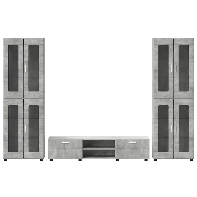 TV Cabinet Set FLORIN 3 pcs Concrete Grey Engineered Wood