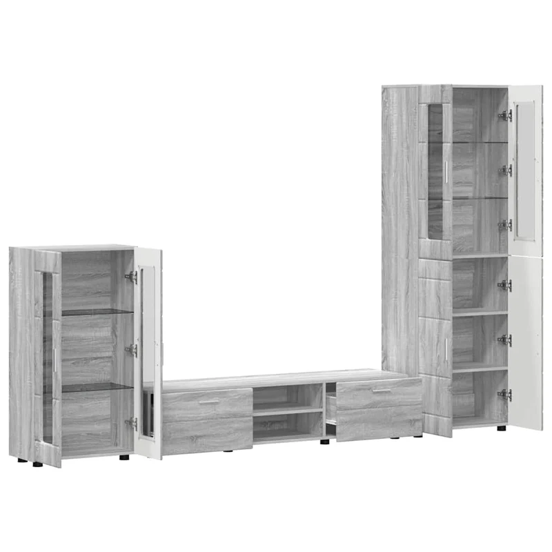 TV Cabinet Set FLORIN 3 pcs Grey Sonoma Engineered Wood