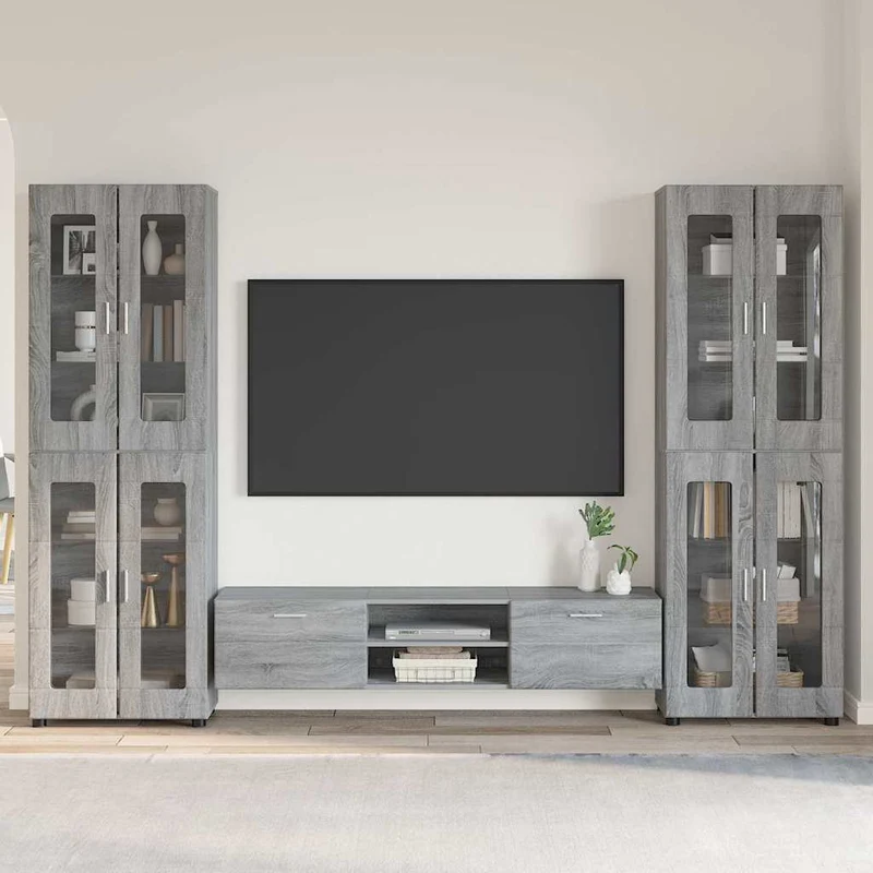 TV Cabinet Set FLORIN 3 pcs Grey Sonoma Engineered Wood