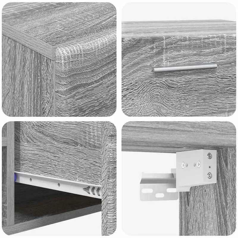TV Cabinet Set FLORIN 3 pcs Grey Sonoma Engineered Wood