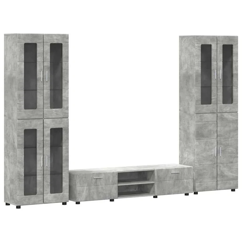 TV Cabinet Set FLORIN 3 pcs Concrete Grey Engineered Wood