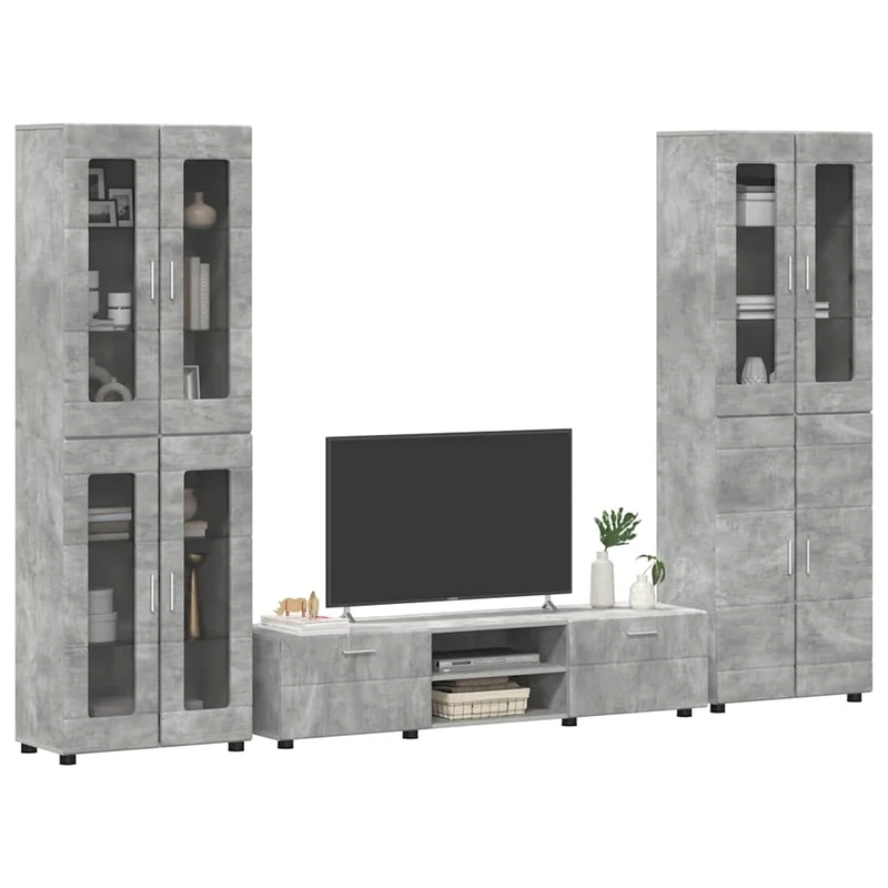 TV Cabinet Set FLORIN 3 pcs Concrete Grey Engineered Wood