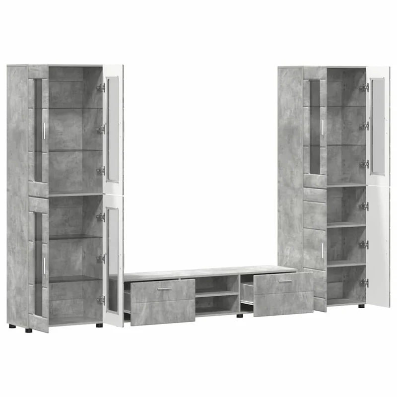 TV Cabinet Set FLORIN 3 pcs Concrete Grey Engineered Wood
