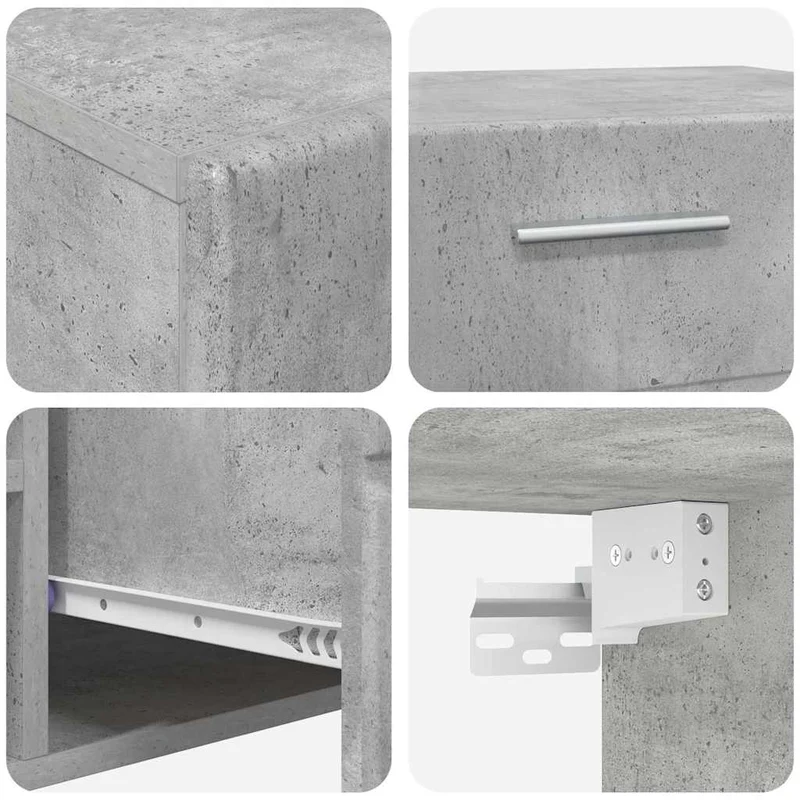TV Cabinet Set FLORIN 3 pcs Concrete Grey Engineered Wood