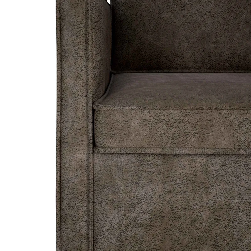 Sofa Set 2 pcs Dark Grey Faux Suede Fabric
