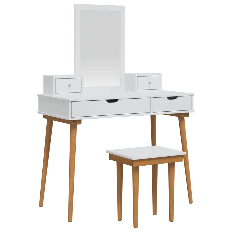 Dressing Table Set FAUSKE 5 pcs White 100 x 50 x 143 cm