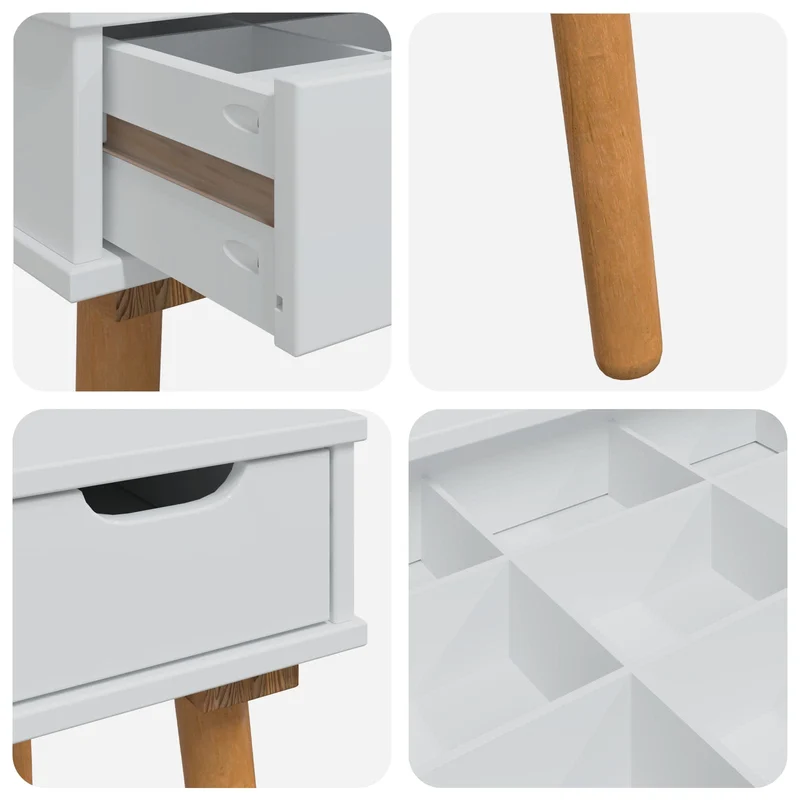 Dressing Table Set FAUSKE 5 pcs White 100 x 50 x 143 cm