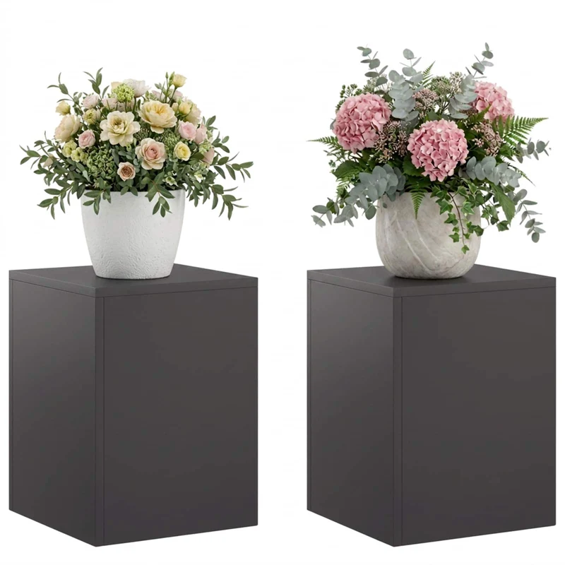 Plant Stand 2 pcs Black 30 x 30 x 40 cm Steel