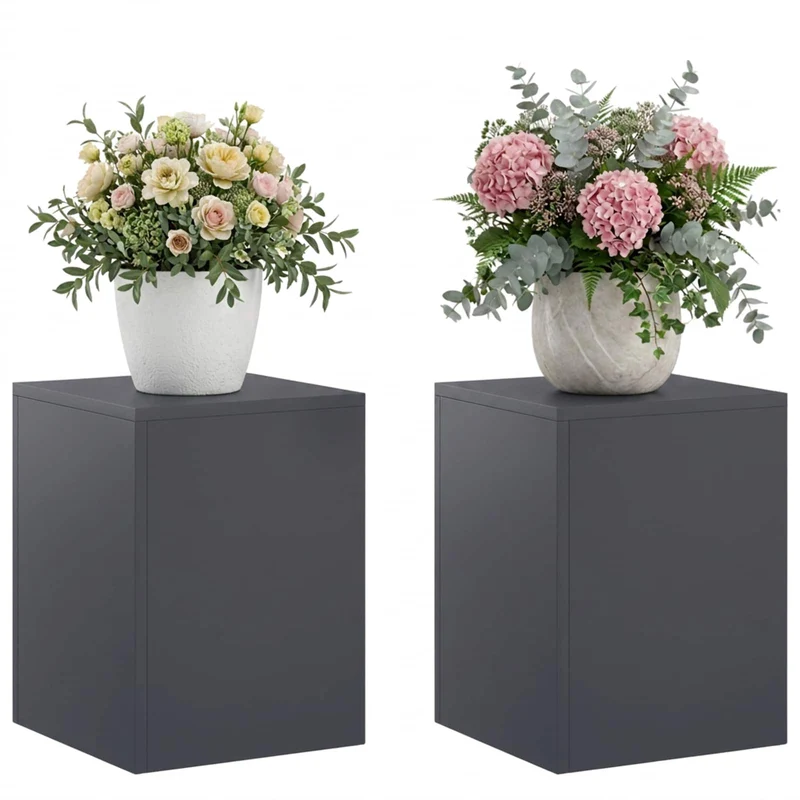 Plant Stand 2 pcs Anthracite 30 x 30 x 40 cm Galvanised Steel