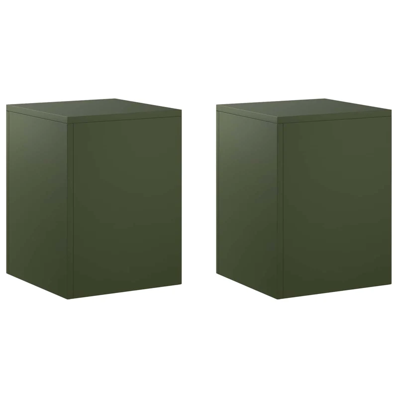 Plant Stand 2 pcs Olive Green 30 x 30 x 40 cm Steel