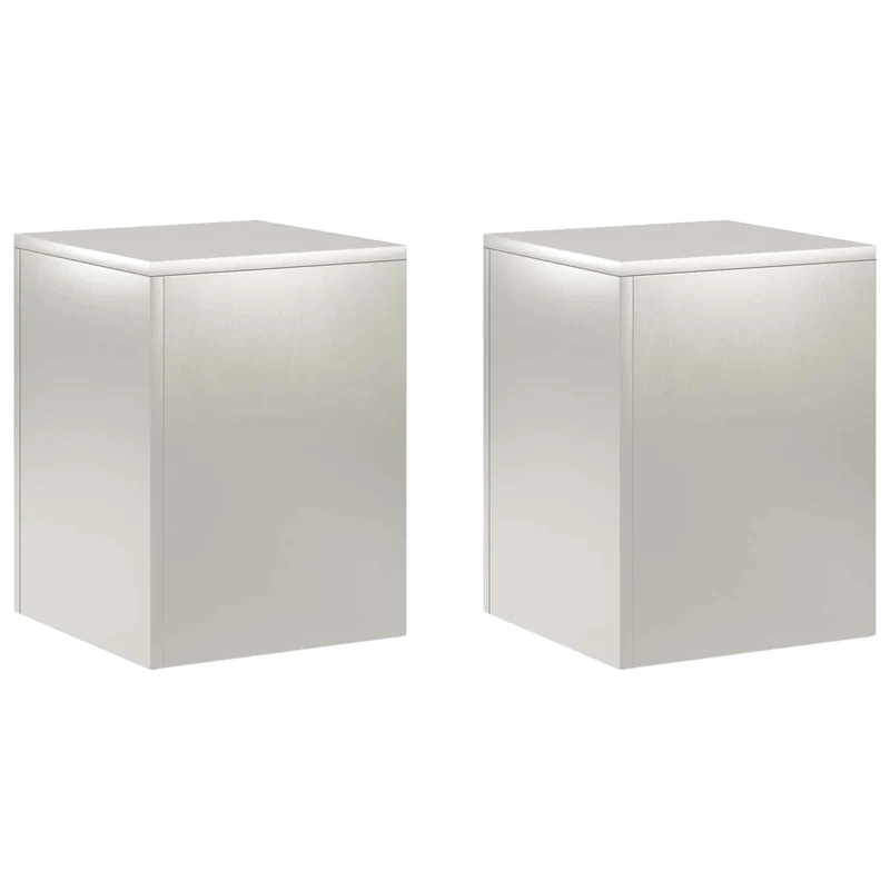 Plant Stand 2 pcs Silver 30 x 30 x 40 cm Steel