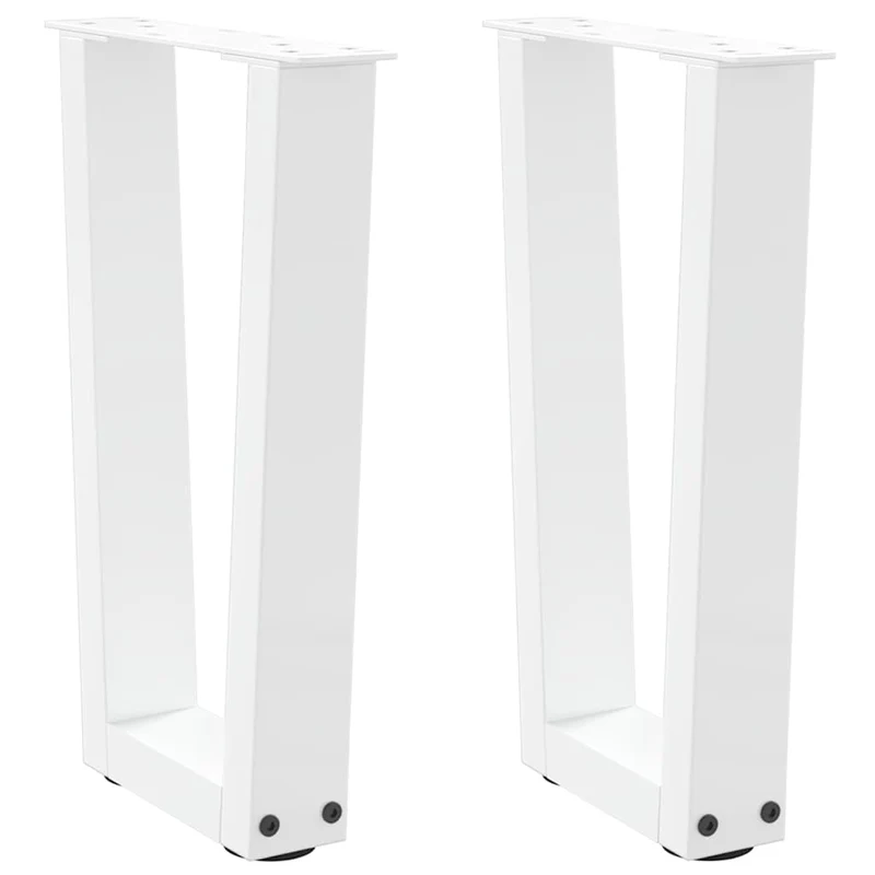 Coffee Table Legs V-Shape 2 pcs White 28x(42-43,3) cm Steel