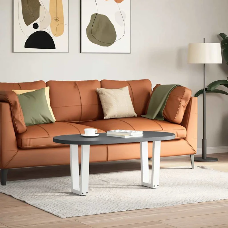 Coffee Table Legs V-Shape 2 pcs White 28x(42-43,3) cm Steel