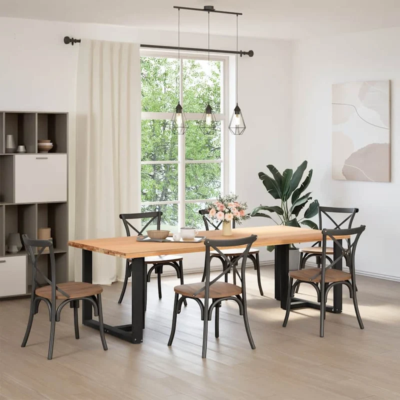 Dining Table Legs T-Shaped 2 pcs Black 100x35x(72-73) cm Steel