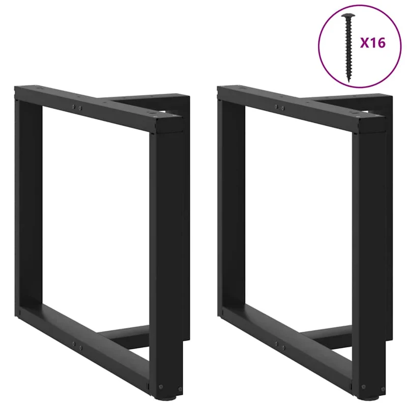 Dining Table Legs T-Shaped 2 pcs Black 100x35x(72-73) cm Steel
