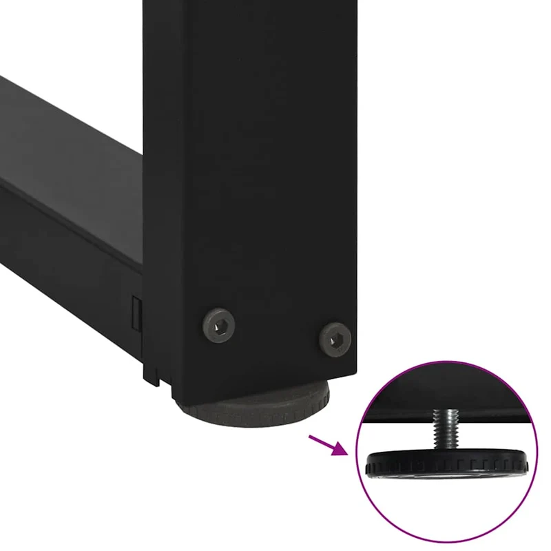 Dining Table Legs T-Shaped 2 pcs Black 100x35x(72-73) cm Steel