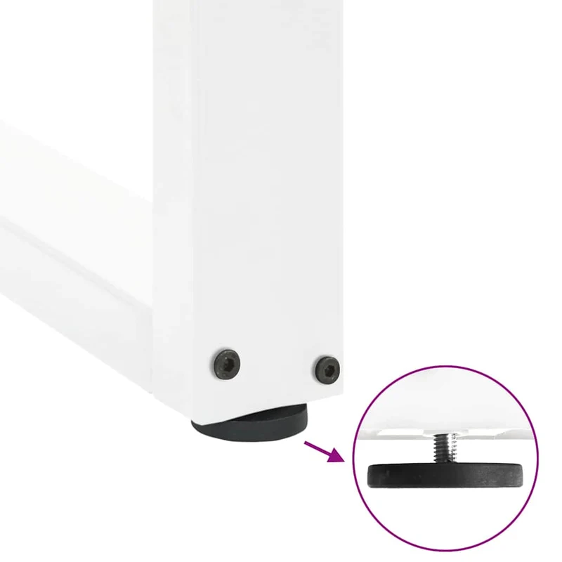 Coffee Table Legs U-Shaped 2 pcs White 30x(30-31) cm Steel