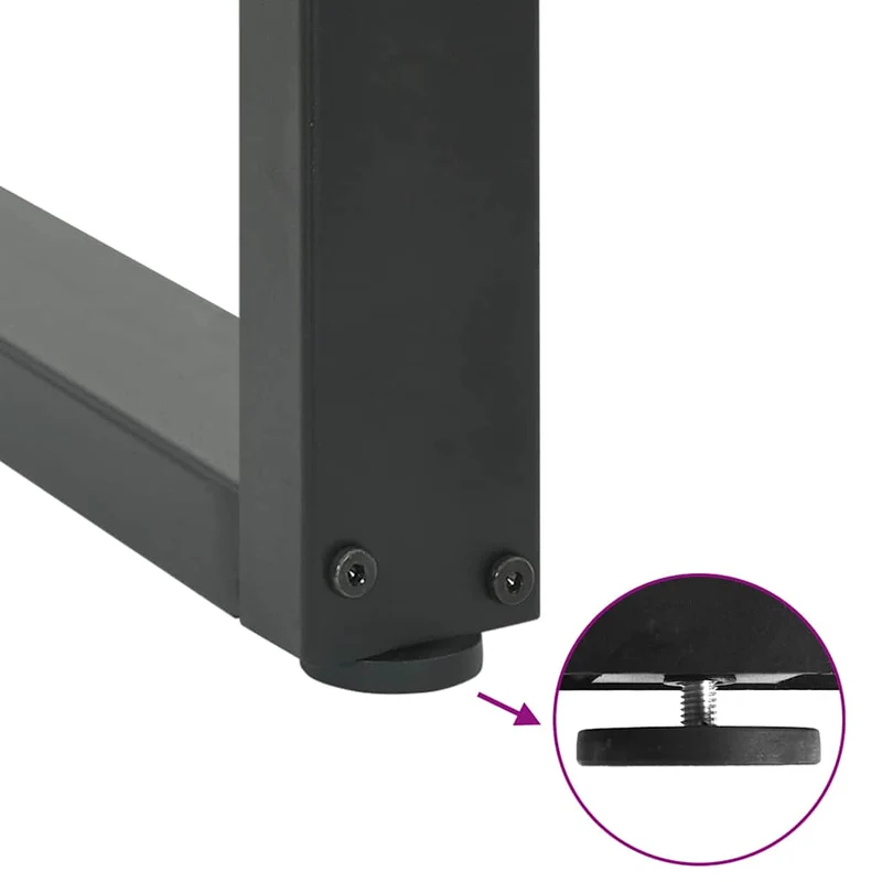 Coffee Table Legs U-Shaped 2 pcs Anthracite 30x(30-31) cm Steel
