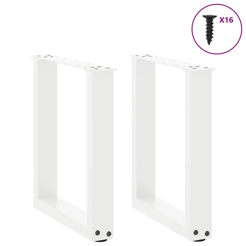 Coffee Table Legs U-Shaped 2 pcs White 28x(42-43) cm Steel