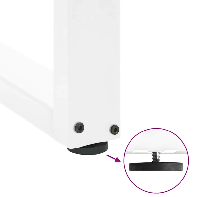 Coffee Table Legs U-Shaped 2 pcs White 28x(42-43) cm Steel