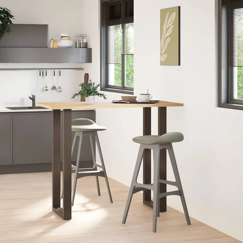 Bar Table Legs U-Shaped 2 pcs Natural Steel 50x(110-111) cm Steel