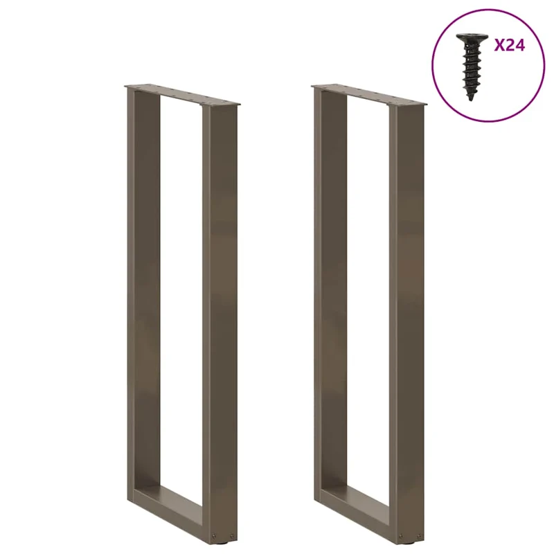 Bar Table Legs U-Shaped 2 pcs Natural Steel 50x(110-111) cm Steel