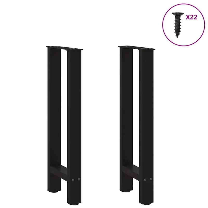 Console Table Legs Black 2 pcs 38x(72-73) cm Steel