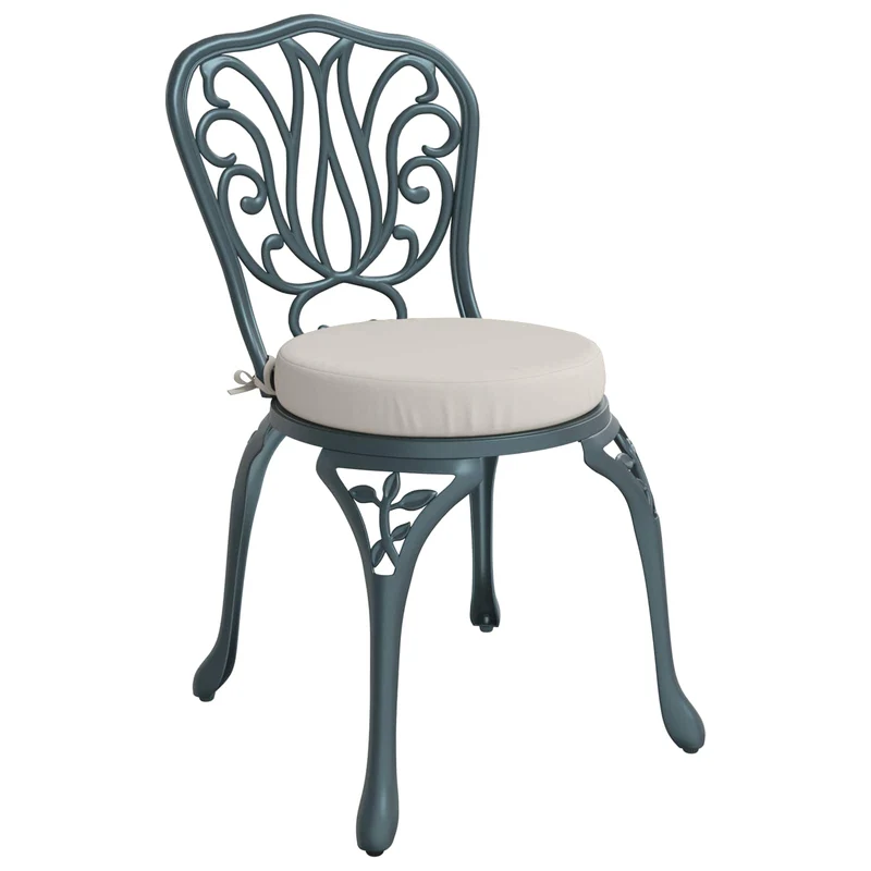 Seat Cushions SOEST 4 pcs 100% Polyester White Ø 40 x 7 cm