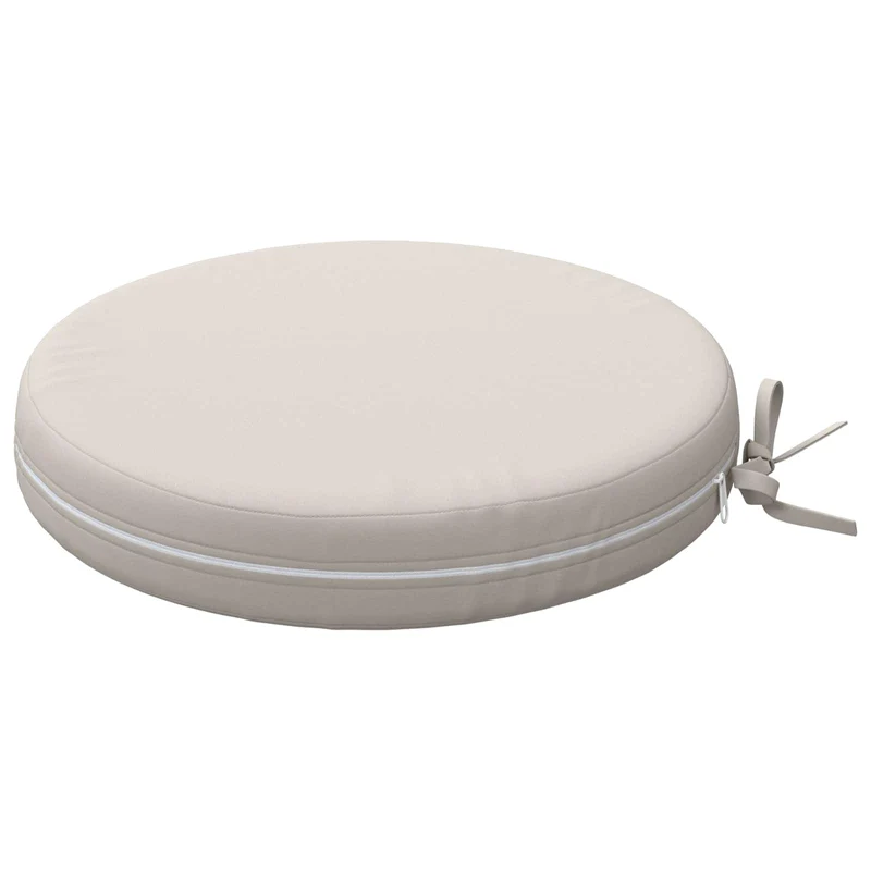 Seat Cushions SOEST 4 pcs 100% Polyester White Ø 40 x 7 cm