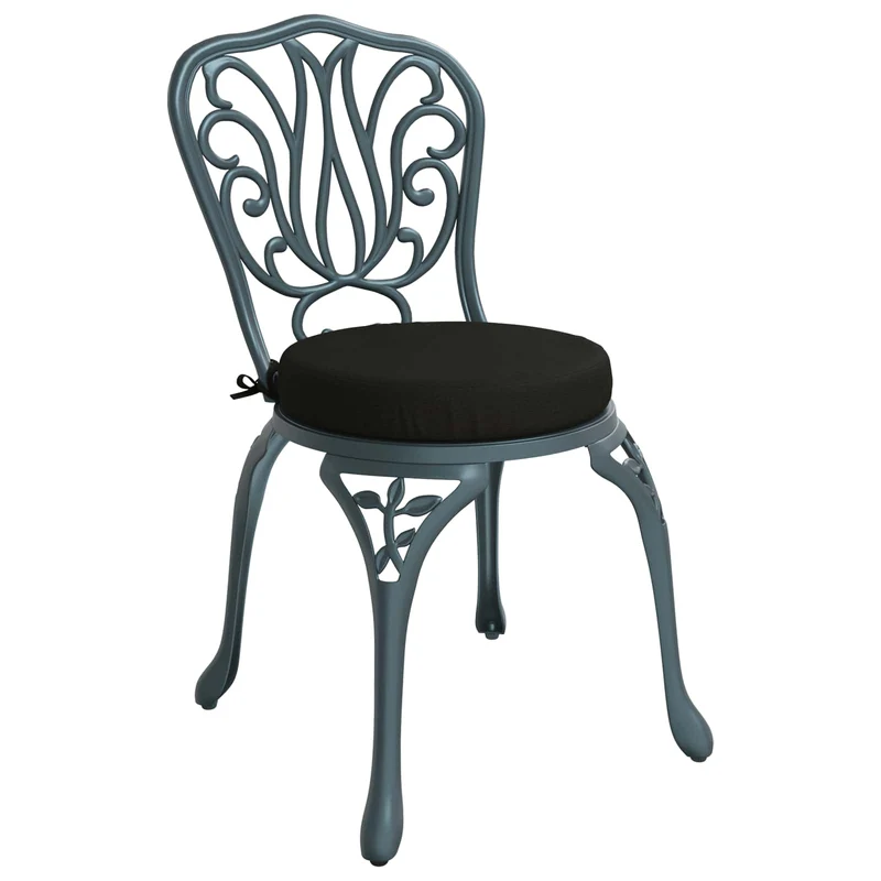 Seat Cushions SOEST 4 pcs 100% Polyester Black Ø 40 x 7 cm