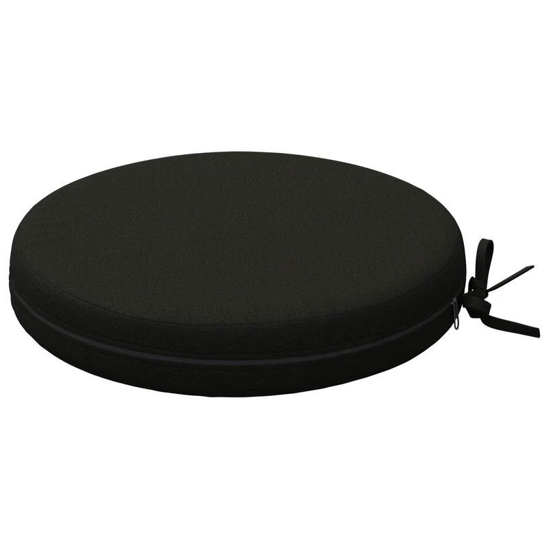 Seat Cushions SOEST 4 pcs 100% Polyester Black Ø 40 x 7 cm