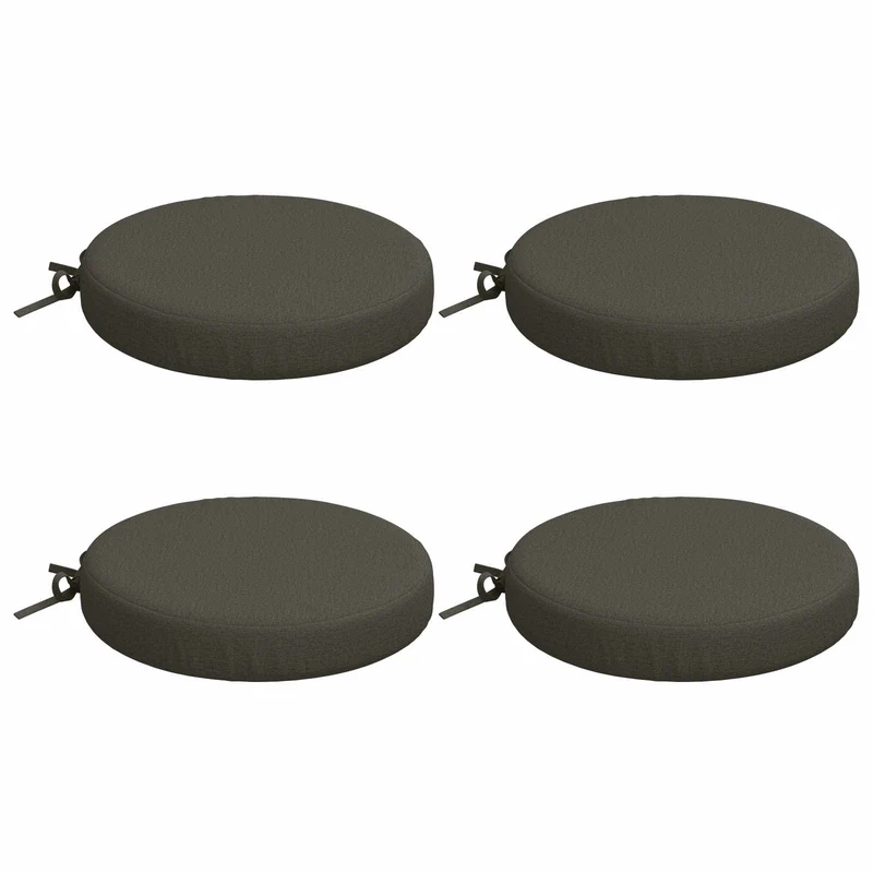 Seat Cushions SOEST 4 pcs 100% Polyester Anthracite Ø 40 x 7 cm