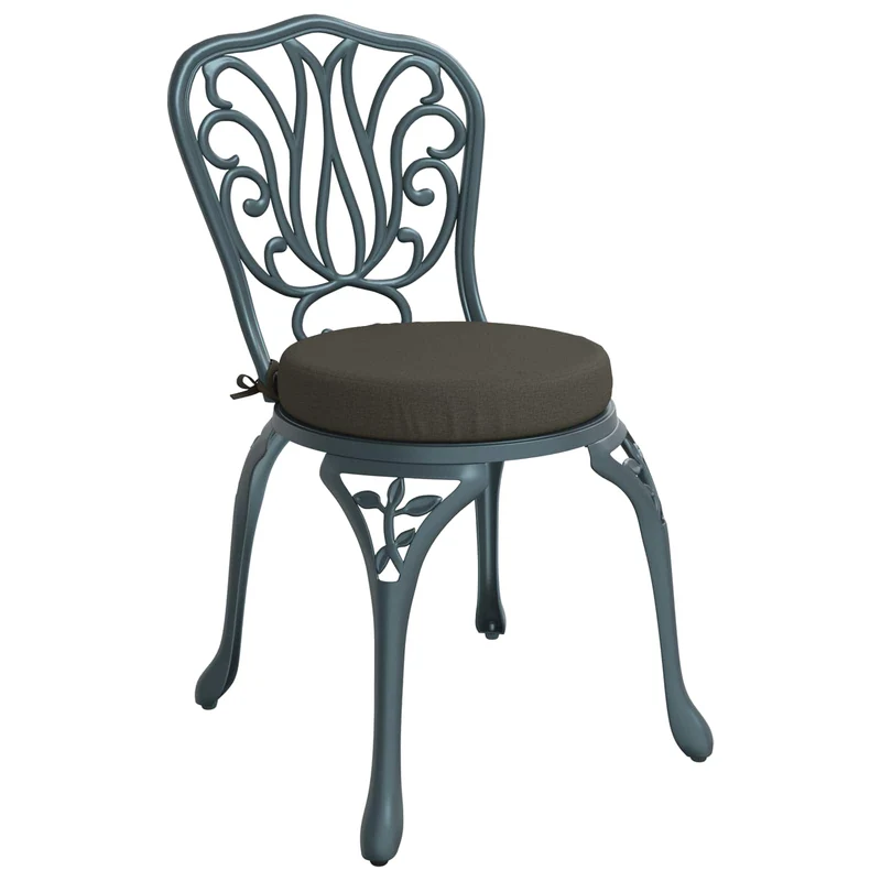 Seat Cushions SOEST 4 pcs 100% Polyester Anthracite Ø 40 x 7 cm