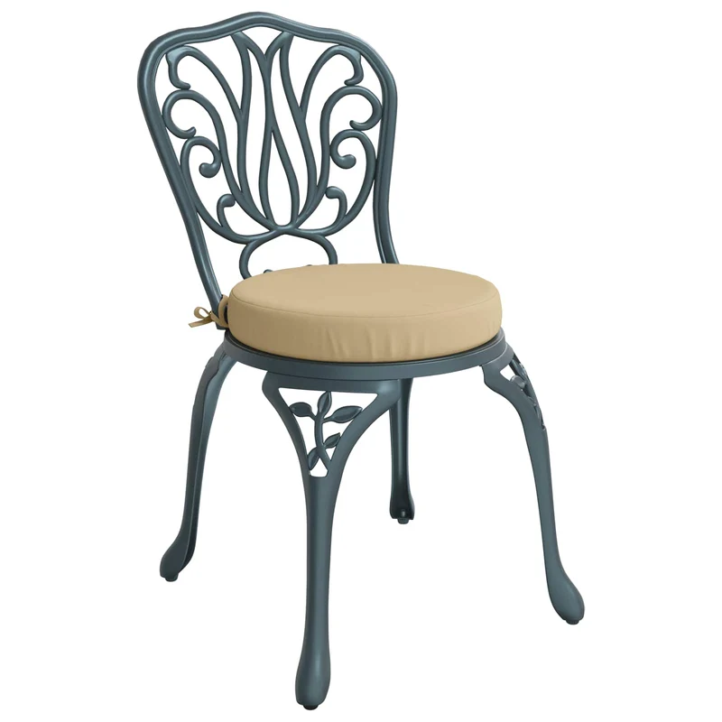 Seat Cushions SOEST 4 pcs 100% Polyester Beige Ø 40 x 7 cm