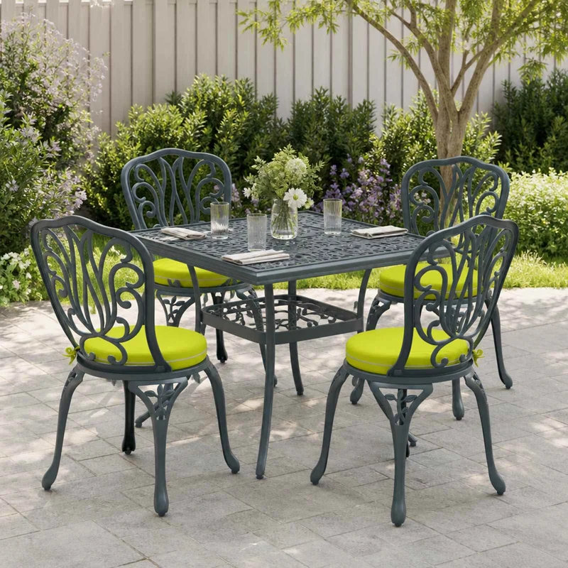 Seat Cushions SOEST 4 pcs 100% Polyester Bright Green