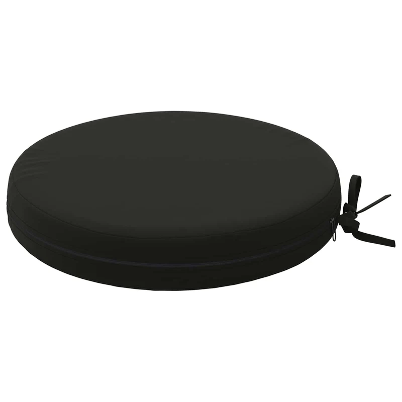 Seat Cushions SOEST 4 pcs 100% Polyester Black Ø 40 x 7 cm