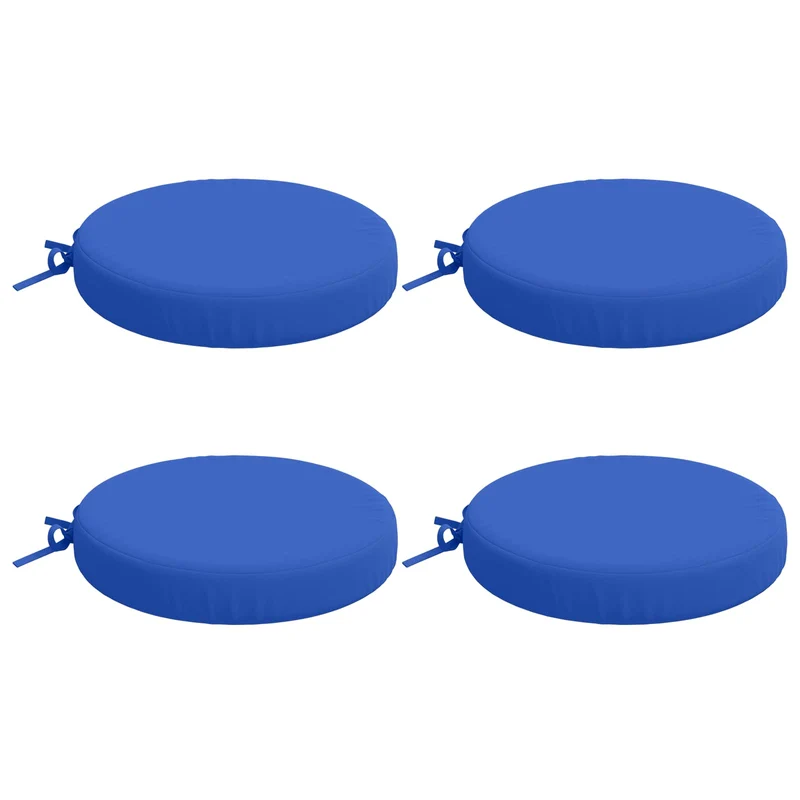 Seat Cushions SOEST 4 pcs 100% Polyester Royal Blue Ø 40 x 7 cm
